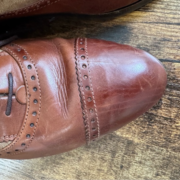 Cole Haan Brown Leather and Tan Suede Ankle Boots - Picture 6 of 7